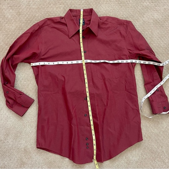 Joseph & Feiss Men’s Cranberry Red Button Up Light Dress Shirt-Size 16 32/33 - Picture 5 of 5
